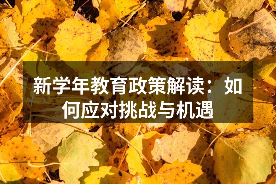 新学年教育政策解读：如何应对挑战与机遇
